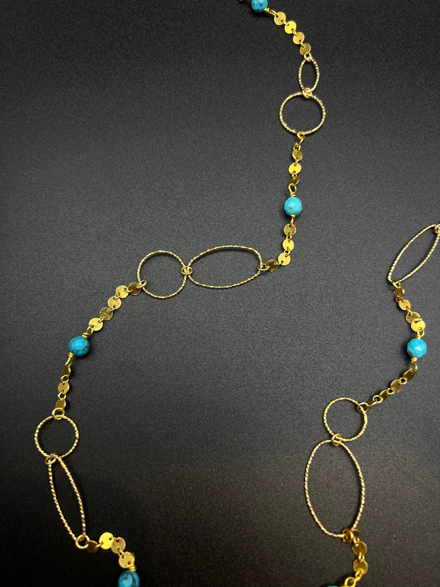 Collana in Argento 925 dorato e turchese naturale