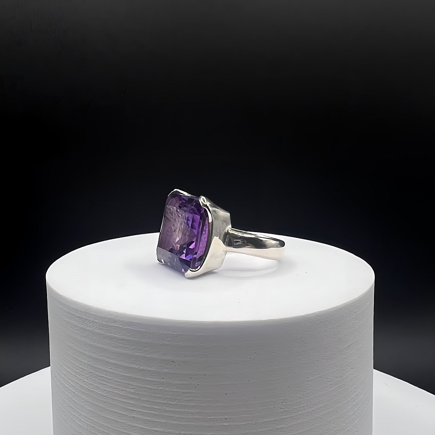 Anello in Argento 925 e quarzo ametista