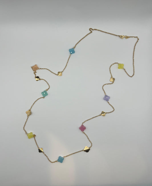 Collana in Argento 925 dorato e cristalli